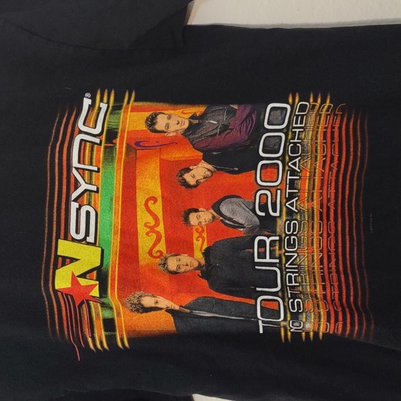 VINTAGE SLIGHTLY USED NSYNC NO STRINGS ATTACHED CONCERT TSHIRT 2000 SIZE S - Picture 6 of 9